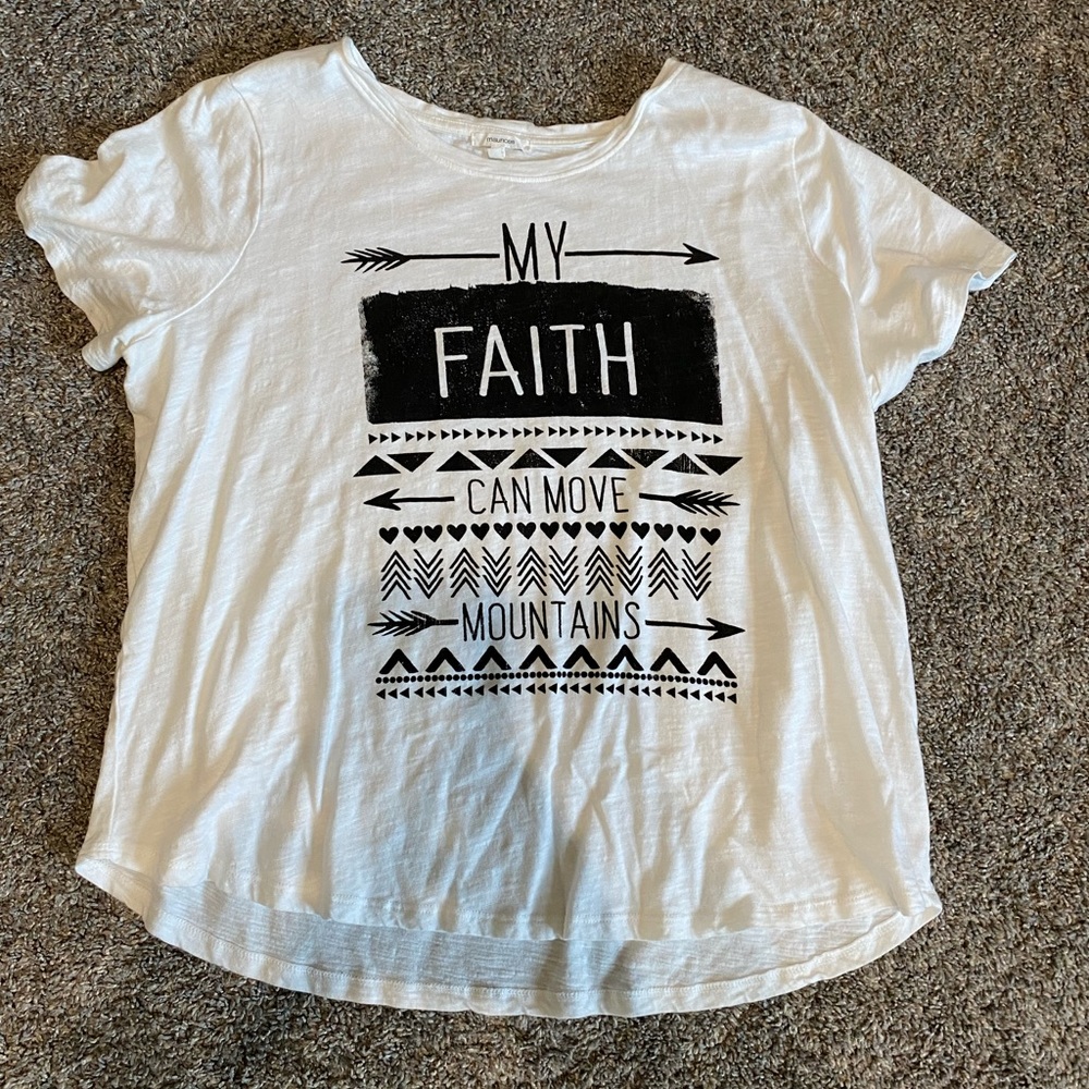 White graphic T